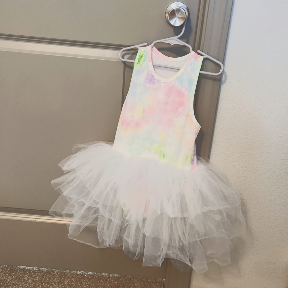 Little girls iloveplum bodysuit tie dye tutu dress. Size 5/6